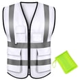 thumbnail image 1 of TOPTIE High Visibility Breathable Safety Vest Reflective Uniform Vest with Carry Bag-White-XL, 1 of 8