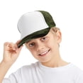 thumbnail image 1 of TOPTIE Kids 5 Panel Trucker Cap Mesh Snapback Hat Foam Front for Boys Girls Aged 3-7 Years Old-Camo/White, 1 of 8
