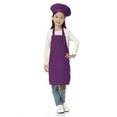 thumbnail image 1 of TOPTIE Kids Apron and Chef Hat Set, Adjustable Cotton Child Cooking Kitchen Apron, S-XXL-Purple-XXL, 1 of 6