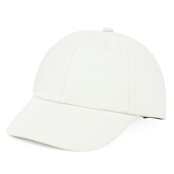 TOPTIE Kids Baseball Cap Girls & Boys Low Profile Cotton Sun Hat 2-7 Years Old-White-S