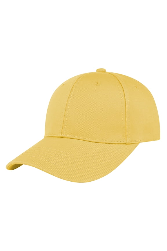 Kids Baseball Cap Structured Cotton Sun Hat 3-10 Years Old Girls & Boys-Yellow