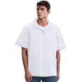 thumbnail image 1 of TOPTIE Men Essentials Relaxed Fit Zippered Short Sleeved Jacket Utility Workwear-White-L, 1 of 7