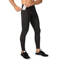 thumbnail image 1 of TOPTIE Men's Compression Pants, Zipper Pocket Sports Leggings, Base Layer Workout Pants-Black-M, 1 of 6