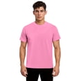 thumbnail image 1 of TOPTIE Men\'s Heavy Cotton Crewneck T-Shirt, Breathable Short Sleeve Tee for Wedding, Events, Business, or Daily Wear-Pink-L, 1 of 6