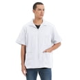 thumbnail image 1 of TOPTIE Men's Zip Front Smock Short-Sleeve Zippered Work Shirt Utility Jacket-White-XL, 1 of 7