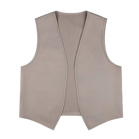 TOPTIE No Pocket Unisex Vest Victorian Waistcoat Peasant Costume Vest Volunteer Work Vest-Khaki-S