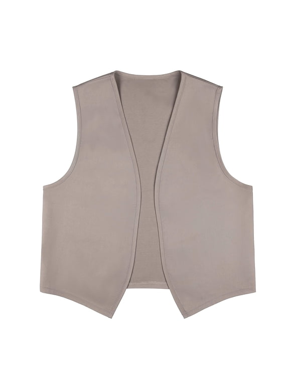 No Pocket Unisex Vest Victorian Waistcoat Peasant Costume Vest Volunteer Work Vest-Khaki-S