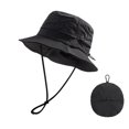 thumbnail image 1 of TOPTIE Packable Boonie Sun Hat for Men & Women Waterproof, Wide Brim Hat with Mesh Panels, Detachable Chin Strap & Carry Bag-Black, 1 of 8
