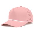 thumbnail image 1 of TOPTIE Perforatd Trucker Hat with Rope, 5 Panel Quick Dry Snapback Cap - Pink, 1 of 7