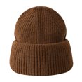 thumbnail image 1 of TOPTIE Plain Beanie Hat, Cuffed Knitted Skull Cap for Women Men, Slouchy Soft Warm Beanie Cap for Ski Winter - Coffee, 1 of 7