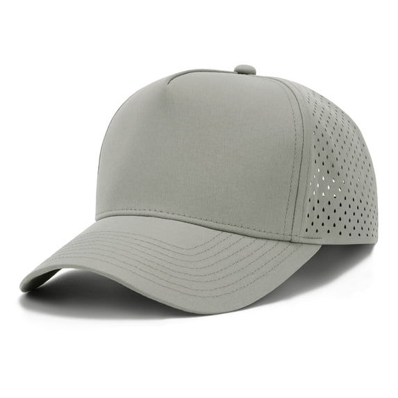 TOPTIE Quick Dry Baseball Cap, Vented Performance Laser Cut Mesh Hat, Adjustable Snapback Cap for Men and Women - Grey