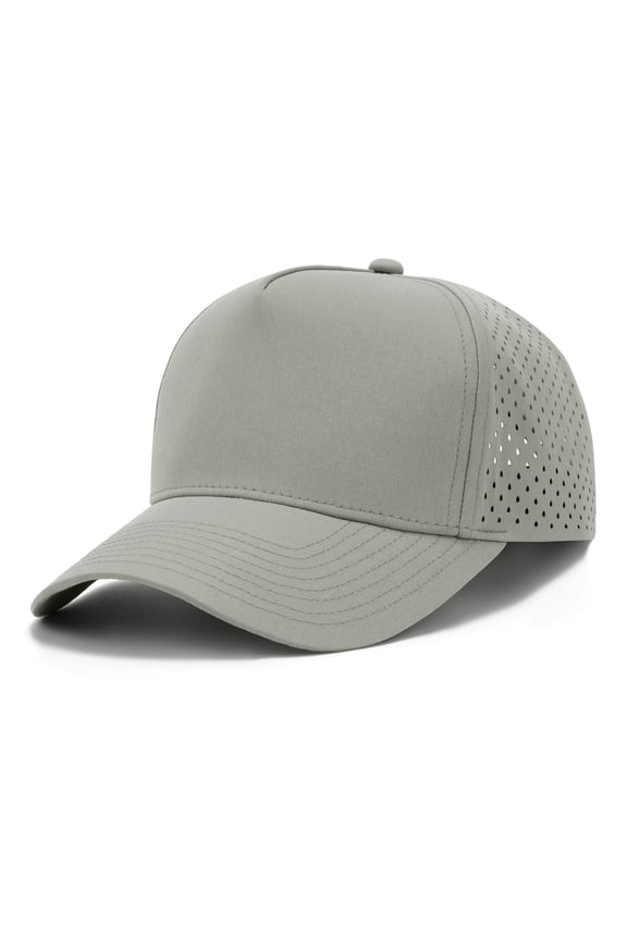 Quick Dry Baseball Cap, Vented Performance Laser Cut Mesh Hat, Adjustable Snapback Cap for Men and Women - Grey
