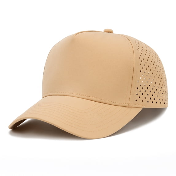 TOPTIE Quick Dry Baseball Cap, Vented Performance Laser Cut Mesh Hat, Adjustable Snapback Cap for Men and Women - Khaki