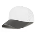 thumbnail image 1 of TOPTIE Quick Dry Baseball Cap, Vented Performance Laser Cut Mesh Hat, Adjustable Snapback Cap for Men and Women - White & Grey, 1 of 7