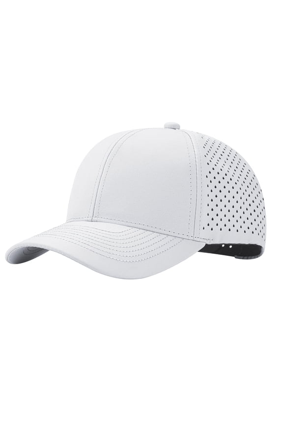 Quick Dry Baseball Cap Ventilated Sports Laser Cut Mesh Back Golf Hat-White