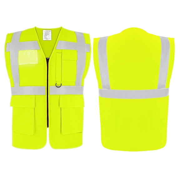 TOPTIE Reflective Safety Vest High Visibility Class II Vest for Women & Men Meets ANSI/ISEA Standards-Neon Yellow-3XL