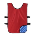 thumbnail image 1 of TOPTIE Reversible Scrimmage Pinnies Practice Jerseys Soccer Training Vest for Adult / Child-Red/Blue-Child, 1 of 7