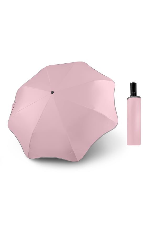 Round-Corner Umbrella Compact Auto Open Umbrella with Reflective Strip