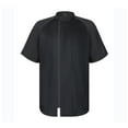 thumbnail image 1 of TOPTIE Short Sleeve Chef Coat Jacket Black Side Zipper Chef Uniform with Mesh, 1 of 6