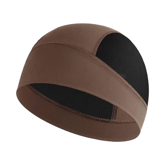 TOPTIE Skull Caps Cooling Stretch Mesh Beanie Sweat Wicking Helmet Liner-Coffee