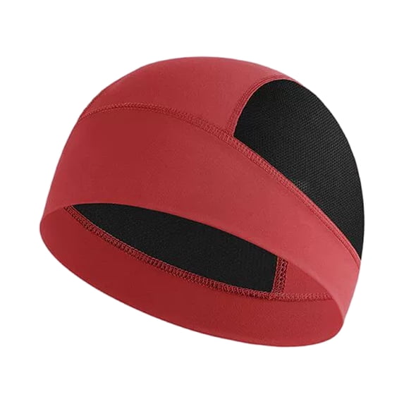 TOPTIE Skull Caps Cooling Stretch Mesh Beanie Sweat Wicking Helmet Liner-Red
