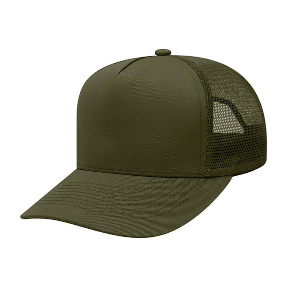 TOPTIE Snapback Baseball Cap Mid Profile Mesh Back Cotton Twill-Armygreen