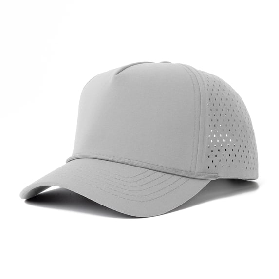 TOPTIE Snapback Baseball Cap with Rope, Adjustable Vented Performance Hat, Laser Cut Mesh Cap for Men Women - Light Grey