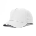 thumbnail image 1 of TOPTIE Snapback Baseball Cap with Rope, Adjustable Vented Performance Hat, Laser Cut Mesh Cap for Men Women - White, 1 of 7