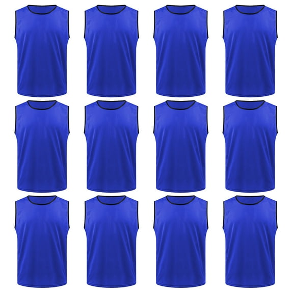 TOPTIE Soccer Pinnies Scrimmage Training Vests for Adult & Youth Sports Accessories Jerseys (12 Pack)-NavyBlue-Adult