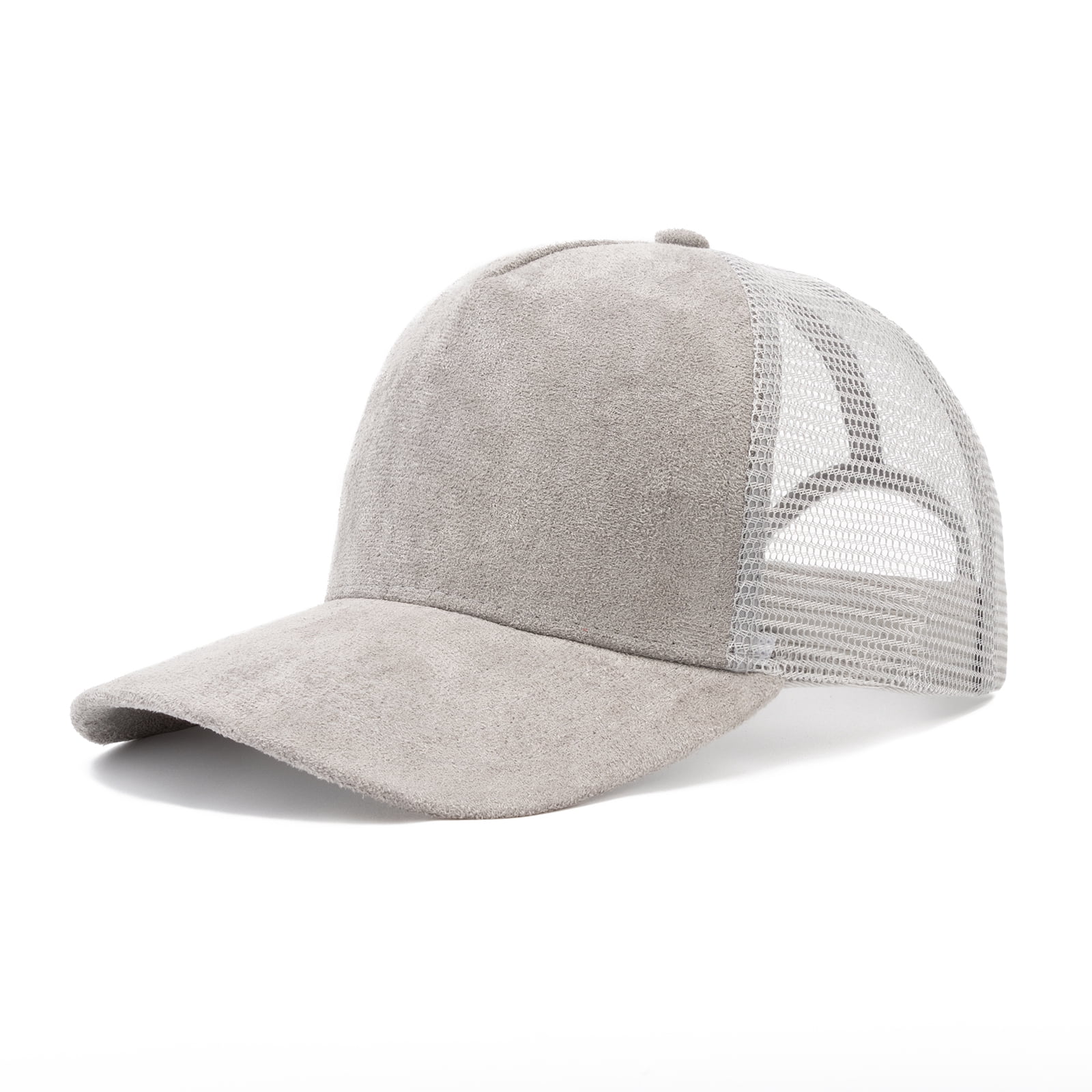 TOPTIE Suede Mesh Baseball Cap, Breathable Snapback Trucker Cap, 5
