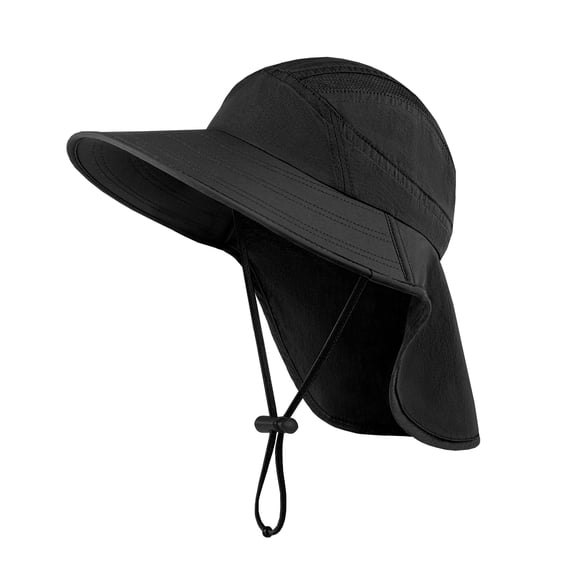 TOPTIE Sun Bucket Hats, UPF 50  Fishing Hat with Neck Flap, Quick-Drying Breathable Hat with Wide Brim for Hiking Fishing