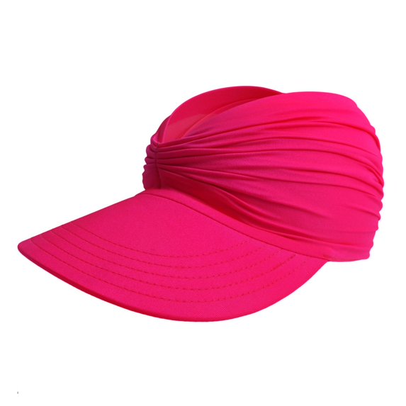 TOPTIE Sun Visor Hat Wide Brim Foldable Elastic Hat Quick-Dry-Hot Pink