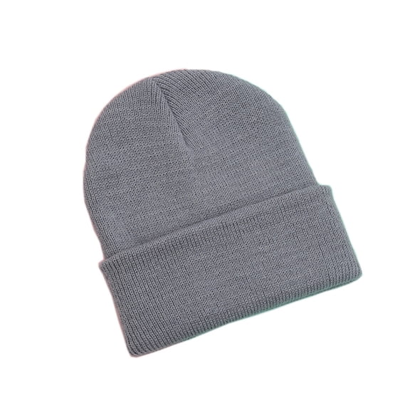 TOPTIE Toddler Baby Girls Boys Cuffed Knit Beanie Hat Uniesx Winter Knitted Skull Hats for Kids-Grey