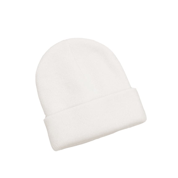 TOPTIE Toddler Baby Girls Boys Cuffed Knit Beanie Hat Uniesx Winter Knitted Skull Hats for Kids-White