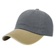 thumbnail image 1 of TOPTIE Two Tone Denim Baseball Cap 6 Panel Washed Cotton Unisex Sun Hat-Khaki-Grey, 1 of 6