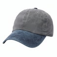 thumbnail image 1 of TOPTIE Two Tone Denim Baseball Cap 6 Panel Washed Cotton Unisex Sun Hat-Navy-Grey, 1 of 6