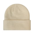 thumbnail image 1 of TOPTIE Waffle Knit Beanie for Men & Women Soft Stretchy Winter Warm Hat, Ribbed Waffle Knit with Cuff for Cold Weather-Beige, 1 of 8