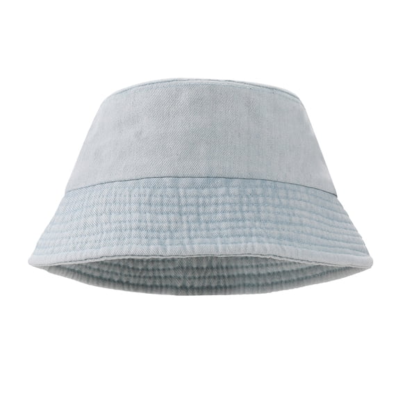 TOPTIE Washed Denim Bucket Hat Packable Unisex Summer Cap for Beach, Fishing & Travel-LightBlue