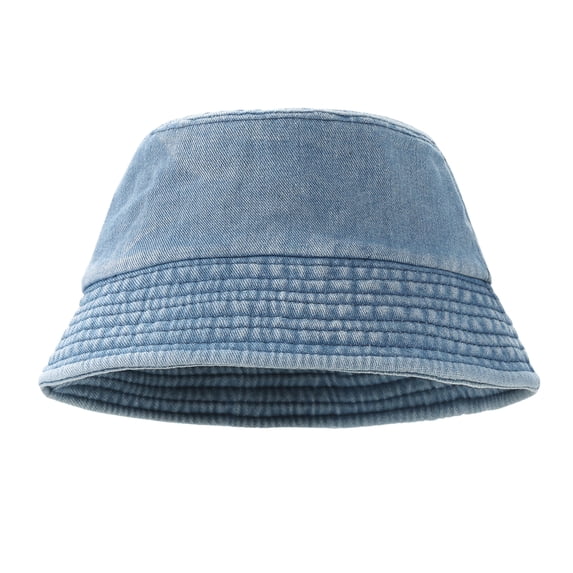TOPTIE Washed Denim Bucket Hat Packable Unisex Summer Cap for Beach, Fishing & Travel-MEDIUMBLUE