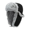 thumbnail image 1 of TOPTIE Winter Hats Windproof Faux Fur Trapper Hat with Earflaps Warm Hat for Men Women-Black, 1 of 7