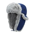 thumbnail image 1 of TOPTIE Winter Hats Windproof Faux Fur Trapper Hat with Earflaps Warm Hat for Men Women-Blue, 1 of 7