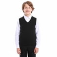 thumbnail image 1 of TOPTIE Youth Unisex V-Neck Sweater Vest-Black-XL, 1 of 8