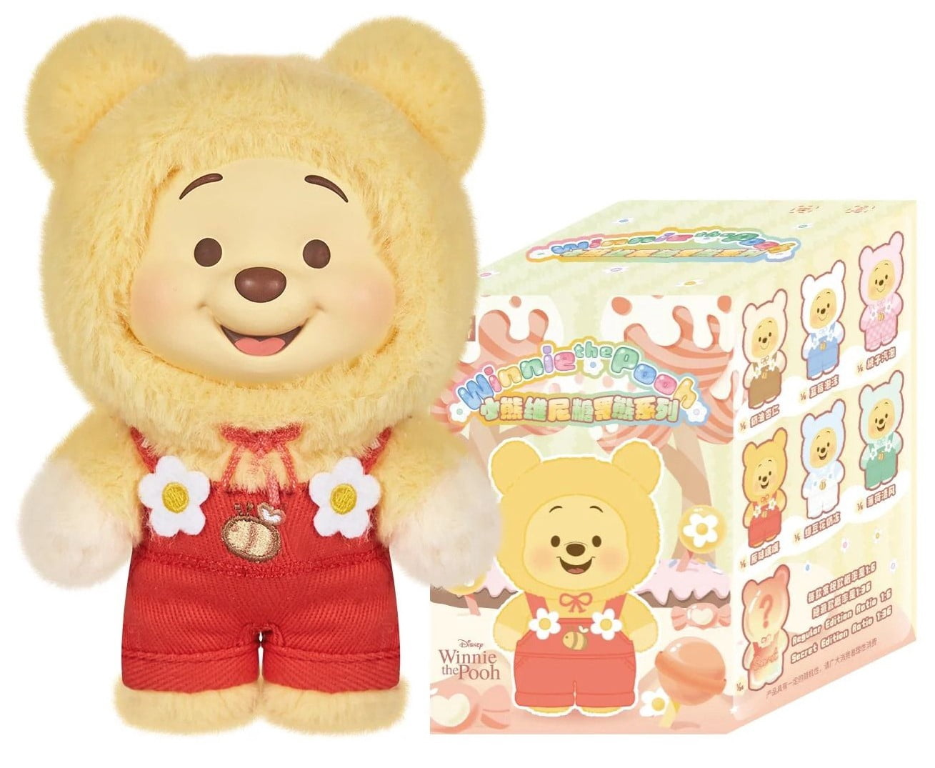 TOPTOY Disney Winnie the Pooh Candy Bear Series Vinyl Plush Keychain Blind Box
