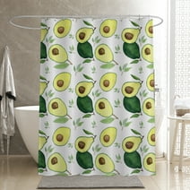 TOPTREE Avocado Water Repellent Fabric Shower Stall Curtain Liner Bathroom Green with 12 Hooks 72" x 72"