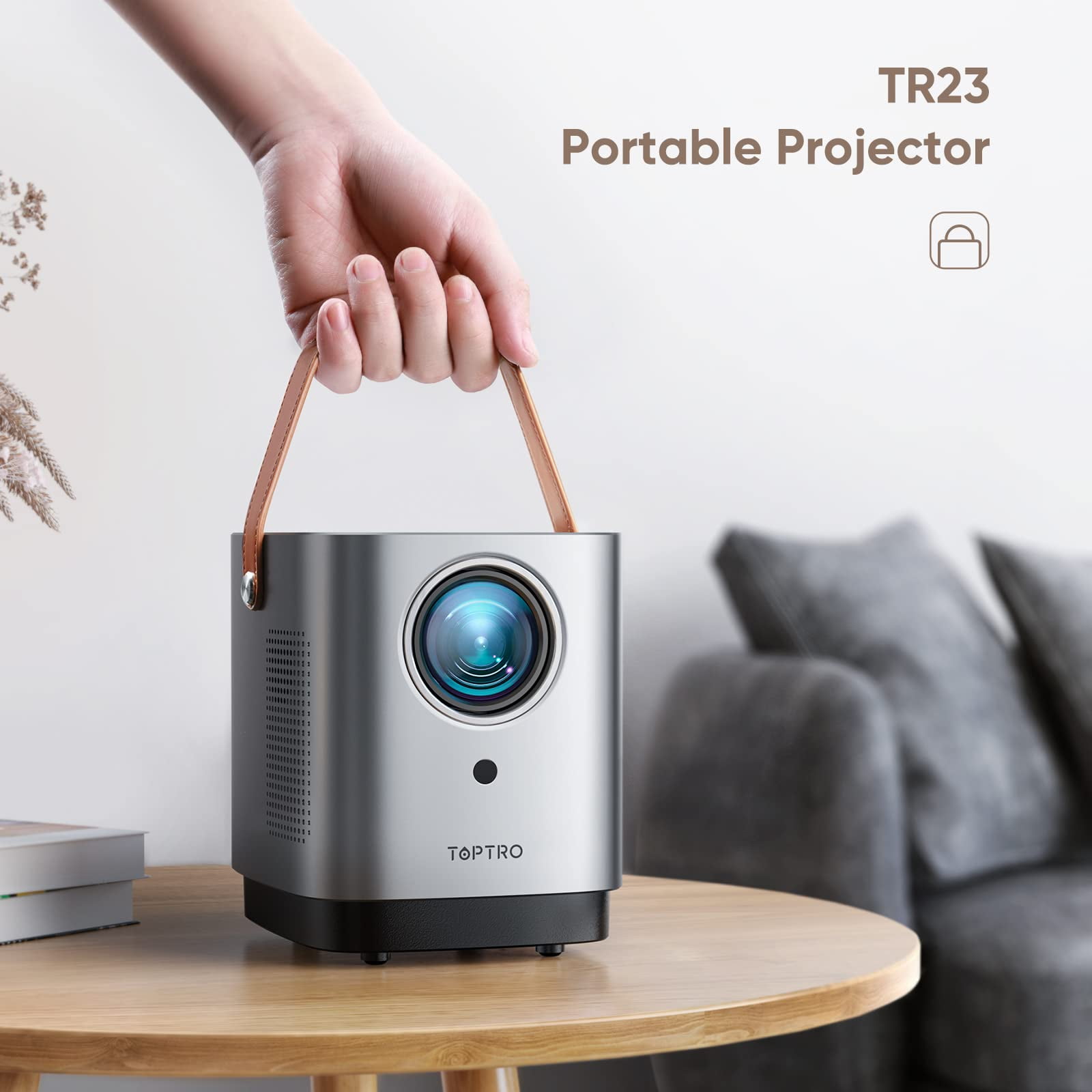 TOPTRO Portable Projector, 5G WiFi Bluetooth 5.2, 1080P Supported, for