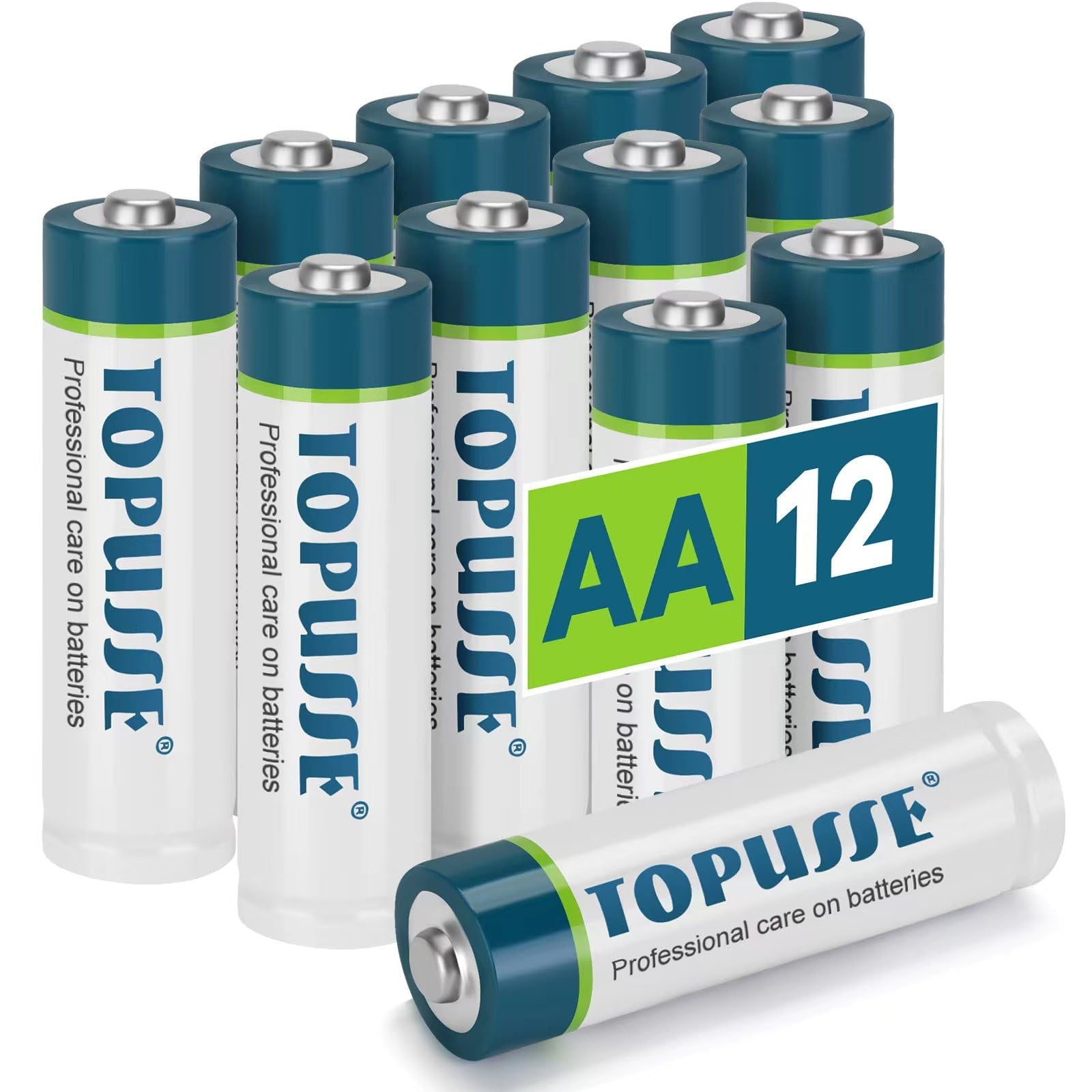 TOPUSSE 12 Pack AA Batteries, Long Lasting Alkaline 1.5v Leakproof