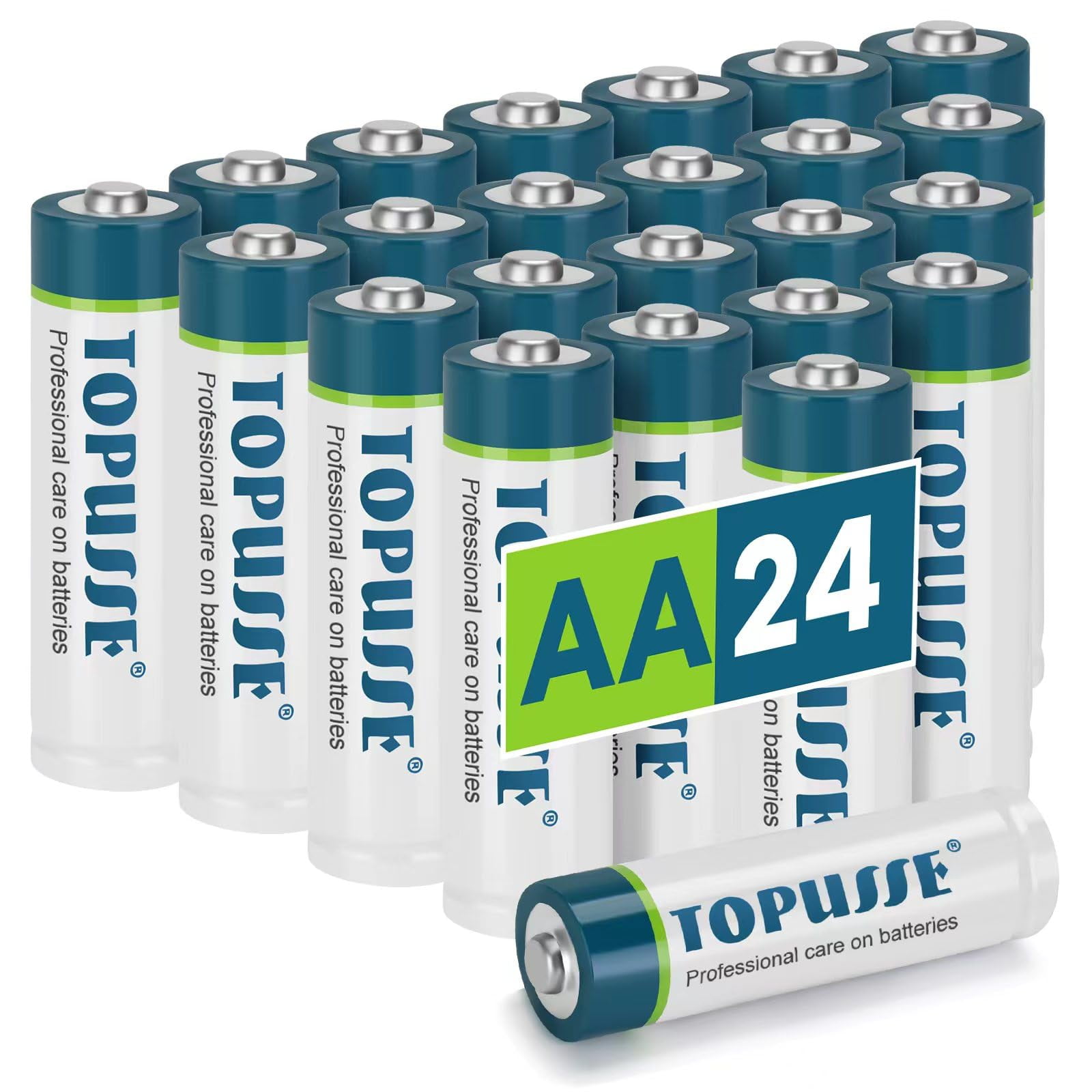 TOPUSSE 24 Pack AA Batteries, Long Lasting Alkaline 1.5v Leakproof