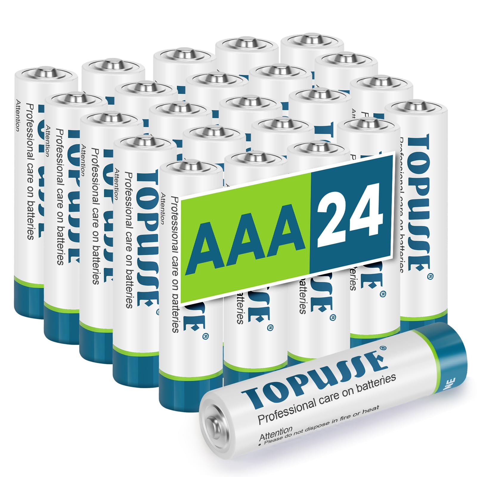 TOPUSSE 24 Pack AAA Batteries, Long Lasting Alkaline 1.5v LR03 ...