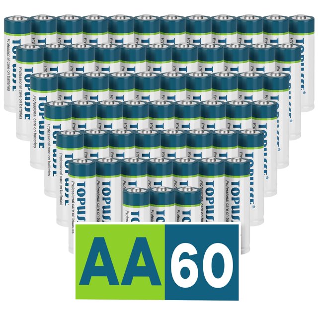 TOPUSSE 60 Pack AA Batteries, Long Lasting Alkaline 1.5v Leakproof