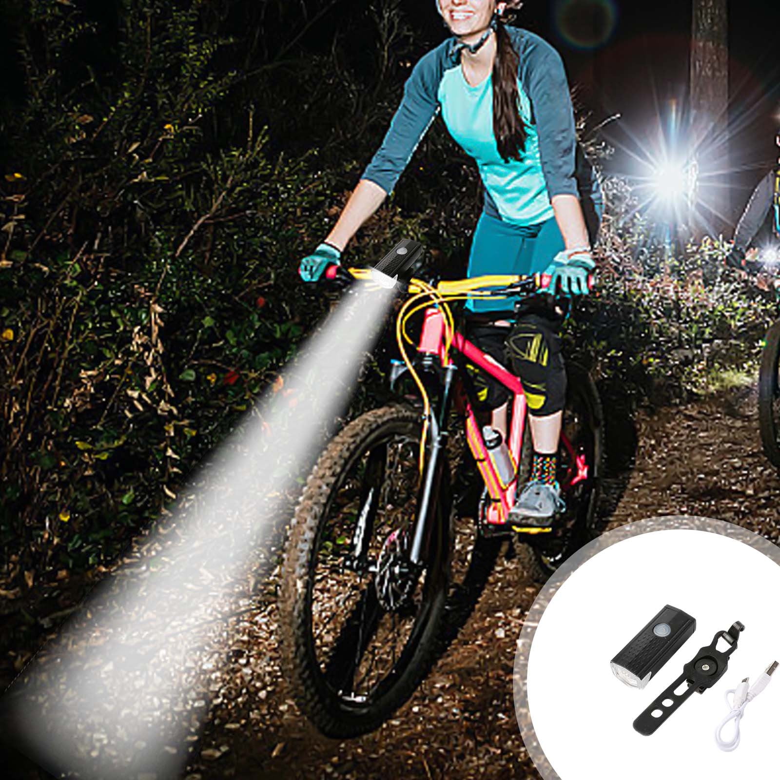 TOPUUTP Bike Lights Rechargeable LED Ultra Bright Front and Back Set for Night Riding Cycling Headlight and Tail Light Suitable for Road and Mountain Bikes Kids and Adults Accessories